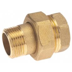 UNION MÂLE X FEMELLE - 3 PIÈCES - JOINT PLAT - LAITON