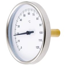 Thermometre Bimetallique Ø80 - Axial Doigt De Gant Lg 45mm