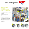 Kit de fixation pour robinetterie murale SERTIfix - pour plaque 13 mm - Ecartement 55 mm - Raccords PER à Glissement SERTIgliss