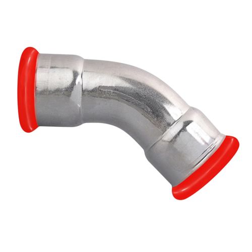 Coude 45° femelle-femelle acier Carbone électrozingué à sertir SERTIsteel